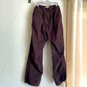 Stradivarius parachute pants chocolate brown. XS